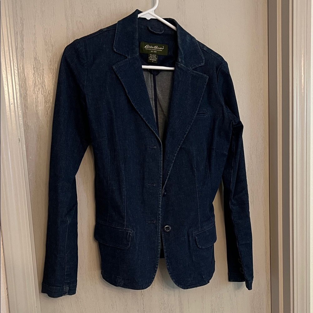Eddie Bauer Dark Indigo Denim Sport Coat | 98% Cotton